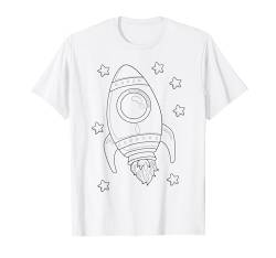 Weltraum Rakete Astronaut Kosmos Mandala zum ausmalen T-Shirt von T-Shirt zum bemalen für Kinder Motiv & ausmalen