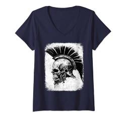 Sparta Soldier Spartan skull Warrior Gladiator Helmet T-Shirt mit V-Ausschnitt von T-ShirtManiak