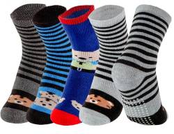 T&R Industrees 4 Paar rutschfeste warme ABS Socken mit Anti-Rutsch Stopper | Thermo Socken für Jungen und Mädchen| Bärchen Supermix 4| 35-39 von T&R Industrees