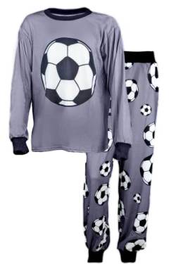 T&R Industrees Langer Schlafanzug für große Kinder | Langarm Pyjama – Fußball Design | 140-146 von T&R Industrees