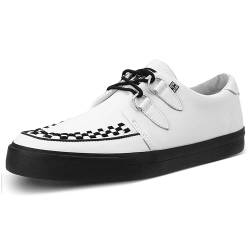 T.U.K. Leather Creeper Sneaker - Herren & Damen Schuhe - Farbe White Leather - Punk, Gothic Schuhe, Emo Schuhe und Rockabilly Style Leder und Wildleder Schnürschuhe - Größe 41 von T.U.K.