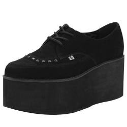 T.U.K. Shoes Women's Black Suede Stacked Pointed Creepers EU42/UKM8 von T.U.K.