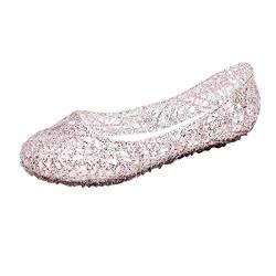 Damen Sandalen Schuhe MŠdchen Frozen Eiskšnigin Prinzessin Verkleiden Sich Mädchen Phantasie Prinzessin Schuhe für Cosplay Party Geburtstag Schnee Königin Gelee Partei Schuhe Sandalen (Pink, 40) von T-