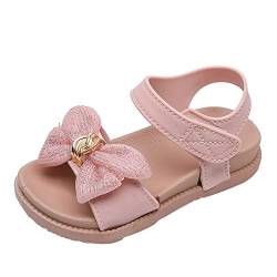 Mädchen Mary Jane Strandschuhe mit Schmetterling Prinzessin Schuhe Kinder Sandalen Partei Schuhe Girl Kostüm Zubehör Karneval Verkleidung Party Aufführung Fasching Tanzball (Pink, 26) von T-