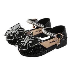 Mädchen Mary Jane mit Schmetterling Strass Prinzessin Schuhe Kinder Sandalen Partei Schuhe Mädchen Kostüm Zubehör Karneval Verkleidung Party Aufführung Fasching Tanzball (Schwarz, 22) von T-