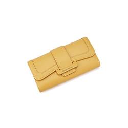 TABKER Geldbörse Einfache Leder Brieftaschen für Frauen Trifold Wallet Kartenhalter Lange Kupplungsbeutel Dame Geldbörse für täglich (Color : Yellow) von TABKER