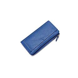 TABKER Geldbörse Frauen Leder Brieftasche Große Kapazität Handy Pocket Multifunktionskarte Brieftaschen Mode Stil Reißverschluss Geldbörse (Color : Blue) von TABKER