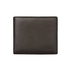 TABKER Geldbörse Men Genuine Leather Wallets Business Card Holder Premium Short Real Cowhide Wallets for Man Luxury Money Bag Coin Purse Clutch (Color : Bruin) von TABKER
