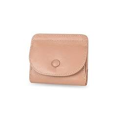 TABKER Geldbörse Mode Kurze Brieftasche Tasche für Frauen Echtes Leder Kupplung Taschen Niedliche Kartenhalter Weibliche Falten Kleine Münze Geldbörse (Color : Pink) von TABKER
