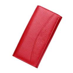 TABKER Geldbörse Neue Marke Leder-Geldbörse for Frauen-Qualitäts-Geldbörse weiblichen Qualitäts-Clutch (Color : Red) von TABKER