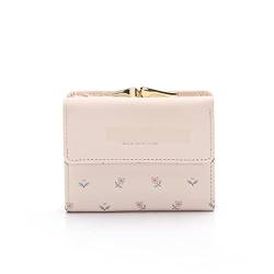 TABKER Geldbörse Women Purse Leather Pocket Ladies Clutch Wallet Women Short Card Holder Cute Girls Wallet Mujer Coin Bag (Color : Pink) von TABKER
