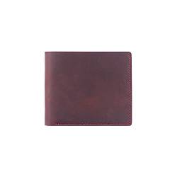 TABKER Herren Geldbörse Echtes Leder Brieftaschen Bifold Geldbörse Vintage Leder Clutch Männer Geldbörsen Retro Münze Tasche Männer Geldbörsen (Color : Red) von TABKER