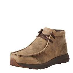 TABKER Schuhe für Herren Men's Leather Boots Snowshoes Waterproof Plain Toe Front Lace-Up Boots Flat Men's Shoes (Color : Beige, Size : 7 US) von TABKER