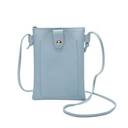TABKER Umhängetasche Damen Women Mini Bag Small Coin Keychain Purses Mini Purse Zipper Thin Handbag (Color : Blue) von TABKER