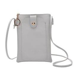TABKER Umhängetasche Damen Women Mini Bag Small Coin Keychain Purses Mini Purse Zipper Thin Handbag (Color : White) von TABKER
