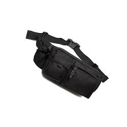 TABKER Umhängetasche Herren Brusttasche Mann wasserdicht Nylon Crossbody Bag Multi Pocket Taille Tasche Casual Umhängetasche Reise Taille Tasche (Color : Black) von TABKER