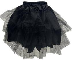 TACKTIMES Damen Mädchen Vintage Retro Petticoat Reifrock Unterrock Kinder Rockabilly Netz Crinoline Röcke Swing Kleid (Einheitsgröße, Schwarz) von TACKTIMES