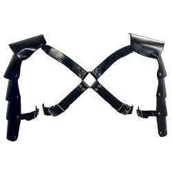 TACKTIMES Herren Body Brust Harness Leder Geschirr Oberteile Punk Männer Schulter Gürtel Gothic Sklave Bandage Kostüme Party Klub Outfits Clubwear von TACKTIMES