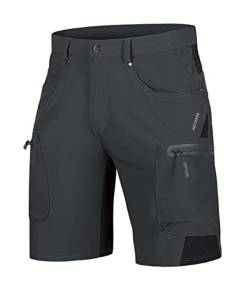 TACVASEN Cargo Shorts Herren Knielang Shorts Multi Taschen Sommer Hose Männer Arbeitshose Tactical Shorts, Dunkelgrau, 40 von TACVASEN