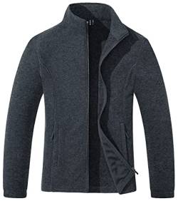 TACVASEN Damen Fleece Jacke Winter Atmungsaktiv Outdoor Jacket Langarm Sportjacke mit Stekragen und Tasche (L, Schwarz) von TACVASEN