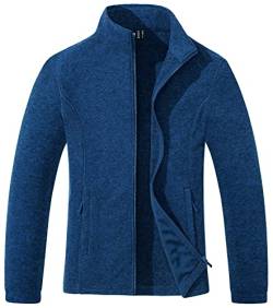 TACVASEN Damen Fleecejacke Wandern Outdoorjacke Damenjacke Leichte Joggingjacke Winter Full Zip für Frauen (L, Mittelblau) von TACVASEN