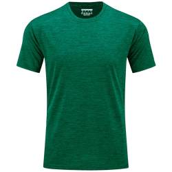 TACVASEN Herren Activewear T-Shirts Leichte Atmungsaktive Running Tops Crewneck Kurzarm Workout Fitness Athletic Shirt, Smaragdgrün, S von TACVASEN