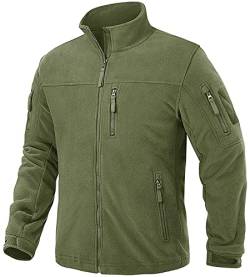 TACVASEN Herren Fleecejacke Military Fleece Army Jacket Warm Jacke Winter für Outdoor (S, Armeegrün) von TACVASEN