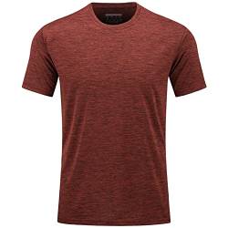 TACVASEN Herren Kurzarm-Laufshirts Leichte Basic T Shirts Schnell Trocknend Activewear-T-Shirts, Dunkelorange, 3XL von TACVASEN