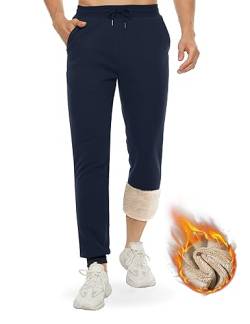 TACVASEN Herren Laufhose Aktive Training Hose Thermo Winterhose Männer Trainingsanzug Sport Freizeit, Navy, 34 von TACVASEN