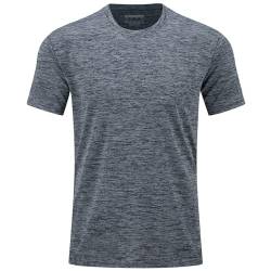 TACVASEN Herren T-Shirt mit Rundhalsausschnitt Atmungsaktive Sport-Shirts Kurzarm Running Workout T-Shirts, Dunkelgrau, 3XL von TACVASEN