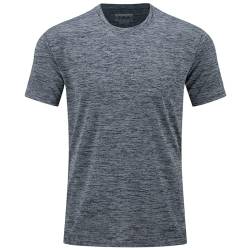 TACVASEN Herren T-Shirt mit Rundhalsausschnitt Atmungsaktive Sport-Shirts Kurzarm Running Workout T-Shirts, Dunkelgrau, S von TACVASEN