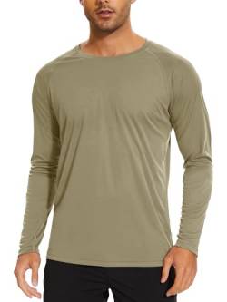TACVASEN Herren UPF 50+ UV Sonnenschutz Langarmshirt Outdoor Langarm T-Shirt Rashguard, Stumpfes Cyan, 3XL von TACVASEN
