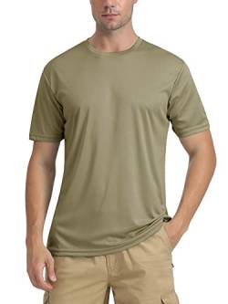 TACVASEN Herren Uv-Schutz T-Shirts UPF 50+ Kurzarm Sonnenschutz Tee Shirts, Stumpfes Cyan, 3XL von TACVASEN