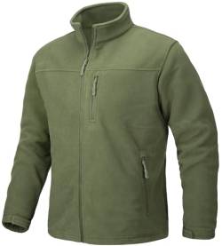 TACVASEN Herren Winter Sportjacke Fleece Sweat Jacke Hoodie Warme Übergangsjacke (3XL, Armeegrün) von TACVASEN