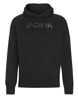 TACWRK Black on Black Hoodie Herren schwarz Kapuzen-Pullover für Männer L von TACWRK