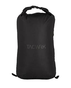 TACWRK x Tasmanian Tiger Dry Bag wasserdichte Aufbewahrungsbeutel Lightweight Trockenbeutel Polyester Packsäcken Set für Wassersport Wandern Camping, Black (5 Liter, Black, 1) von TACWRK