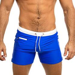 Taddlee Herren-Bademode, Badehose, quadratischer Schnitt, Schwarz / Blau - Blau - Large von TADDLEE