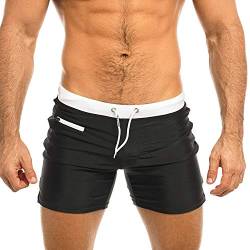 Taddlee Herren-Bademode, Badehose, quadratischer Schnitt, Schwarz / Blau - Schwarz - Large von TADDLEE