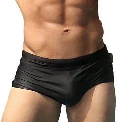 Taddlee Herren badebekleidung sexy badehose bikini brett surf shorts boxer-badeanzug l fit taille 34-36 zoll schwarz von TADDLEE