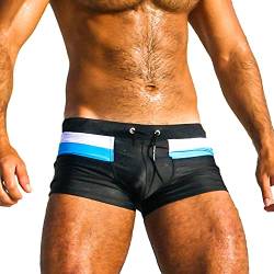 Taddlee Sexy Badebekleidung Herren Badeanzüge Schwimmen Boxer Slip quadratisch geschnitten Badeanzüge - Schwarz - Large von TADDLEE