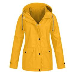 Regenjacke Damen Wasserdicht mit Kapuze Lang Regenmantel Leicht Sommerjacke Regenparka Tailliert Wasserdichte Jacke Damen Regenjacke Sport Damen Blau 5XL von TAELU