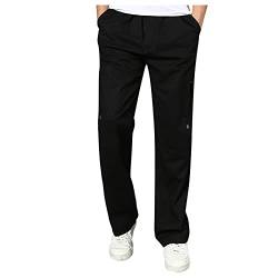 TAELU Hose Herren Jogginghose Sweathose Lange Atmungsaktiv Sporthose Yogahose Klassische Trainingshose mit Taschen Jogginghose Herren Cargohose Herren Cargo Hose MäNner Schwarz 5XL von TAELU