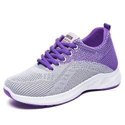 TAFEIYAN Damen Atmungsaktiv Mesh Schnürer Sportschuhe Leichte Bequem Freizeit Walkingschuhe Outdoor rutschfest Fitness Joggingschuhe von TAFEIYAN