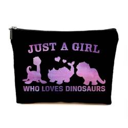 Just A Dinosaurier-Liebhaber, Geschenke für Frauen, personalisierte Dinosaurier-Themen-Geschenke für Dinosaurier-Liebhaber, niedliche Make-up-Tasche, Reisezubehör, lustige Kosmetiktasche, von TAGDANK