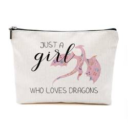 Just A Dragon Lovers Geschenke für Frauen, personalisierte Drachenmotive, Geschenke für Drachenliebhaber, niedliche Make-up-Tasche, Reisezubehör, lustige Kosmetiktasche, Geburtstags-, von TAGDANK