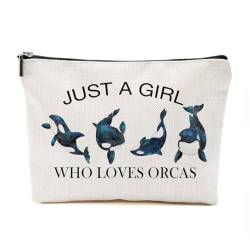 Just A Orca-Liebhaber, Geschenke für Frauen, personalisierte Orcas-Themen-Geschenke für Orca-Liebhaber, niedliche Make-up-Tasche, Reisezubehör, lustige Kosmetiktasche, Geburtstags-, von TAGDANK