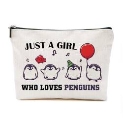 Just A Pinguin-Liebhaber, Geschenke für Frauen, personalisierte Pinguin-Themen-Geschenke für Pinguin-Liebhaber, niedliche Make-up-Tasche, Reisezubehör, lustige Kosmetiktasche, Geburtstags-, von TAGDANK