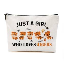 Just A Tiger Lovers Geschenke für Frauen, personalisierte Tiger-Themen-Geschenke für Tigerliebhaber, niedliche Make-up-Tasche, Reisezubehör, lustige Kosmetiktasche, Geburtstags-, Weihnachtsgeschenke von TAGDANK