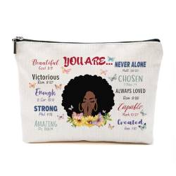 TAGDANK Inspirierende Geschenke für schwarze Frauen, christliches Geschenk für afrikanische Frauen, schwarze Frauen, Make-up-Tasche, motivierendes Geschenk für sie, niedliche Kosmetiktasche, von TAGDANK