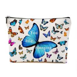 You Are Amazing – Inspirierendes Geschenk für Frauen, Schmetterlinge Wertschätzungsgeschenke für sie, Schmetterlings-Dekor-Make-up-Tasche, Schmetterlings-Geschenke für Freunde, niedliche von TAGDANK